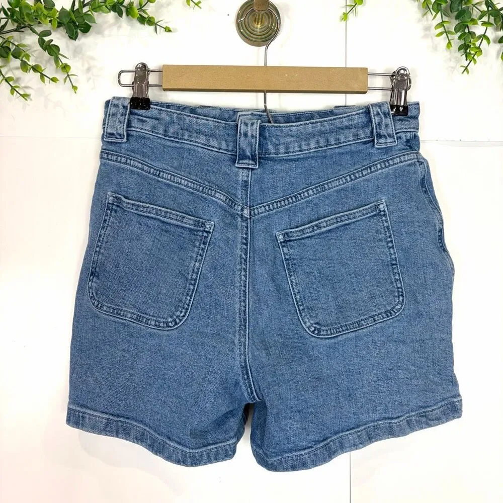 J. Crew Shorts Women 4 Blue Denim Sky Fall Wash High Rise Front Pocket small